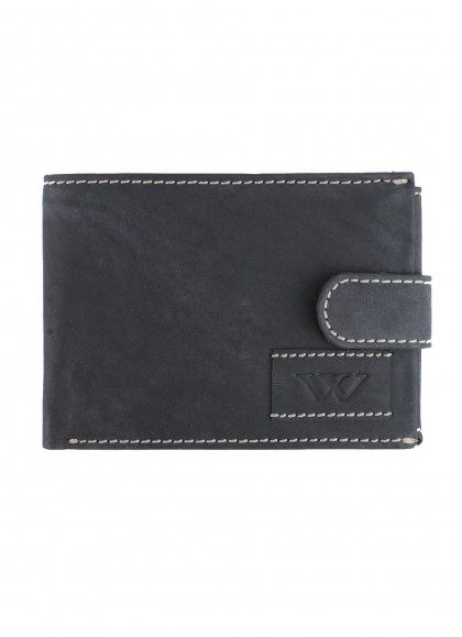 Portofel barbati piele naturala gri Wide Aktiv cu cusaturi