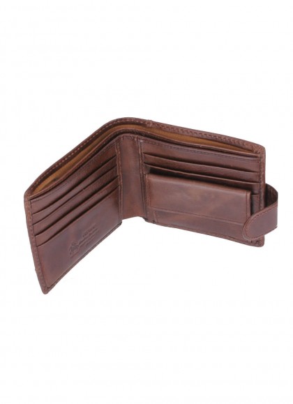 Portofel barbati piele coffe Cefiro cu cusatura