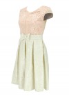 Rochie roz cu broderie crem superba