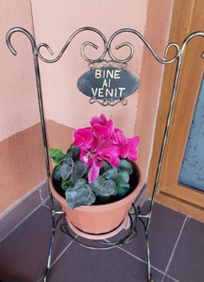 Suport flori din fier forjat tip Bine Ai Venit