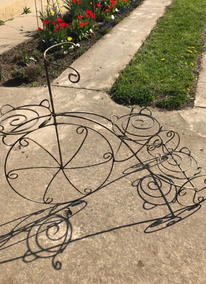 Suport flori din fier forjat tip Bicicleta mare
