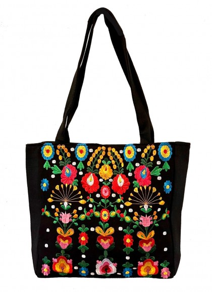 Sacosa brodata cu motiv traditional mare