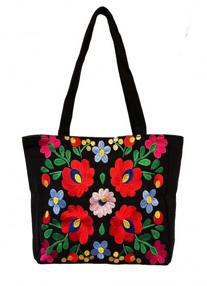 Sacosa brodata cu motiv traditional mare