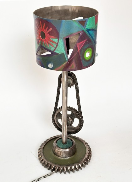 Veioza model industrial pictat manual